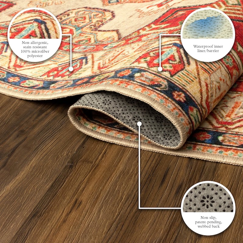 My Magic Carpet Machine Washable Rug Ottoman Natural