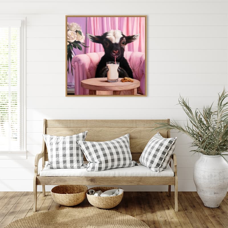 Snack Time by Lucia Heffernan Framed Canvas Wall Art Print - Sylvie Natural