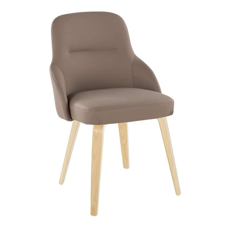 York Upholstered Contemporary Chair in Natural Wood - Set of 2