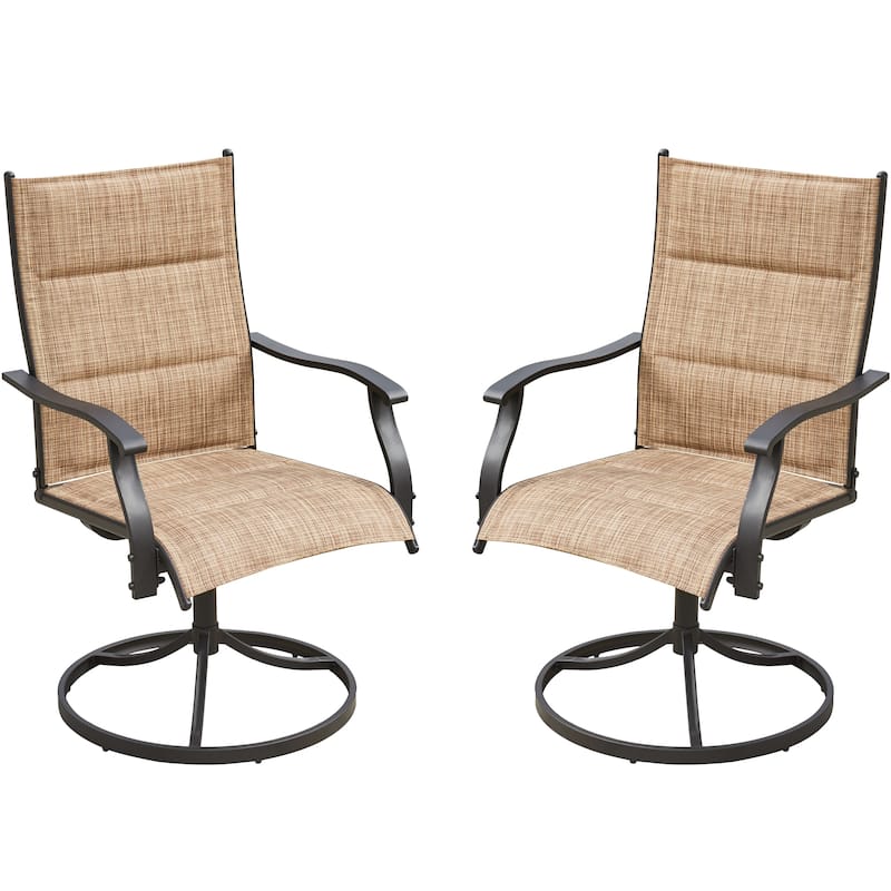 EROMMY Outdoor Swivel Patio Chairs 2/4 Pack, High-Back Textilene Dining Rocker Chairs with Metal Frame