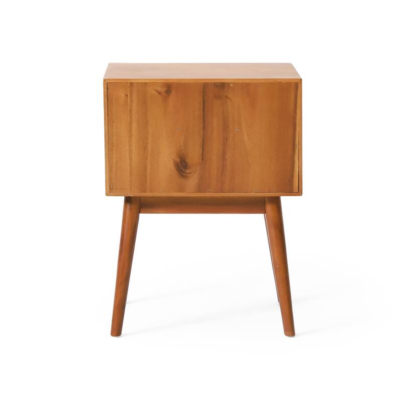 Modern Wooden 2-Drawer Nightstand with Four Legs for Bedroom