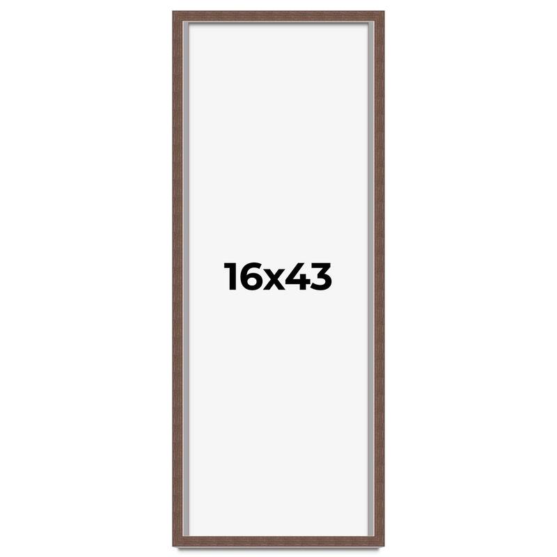 16x43 Shadow Box Frame Brown | 1.125 inches Deep Real Wood Rustic