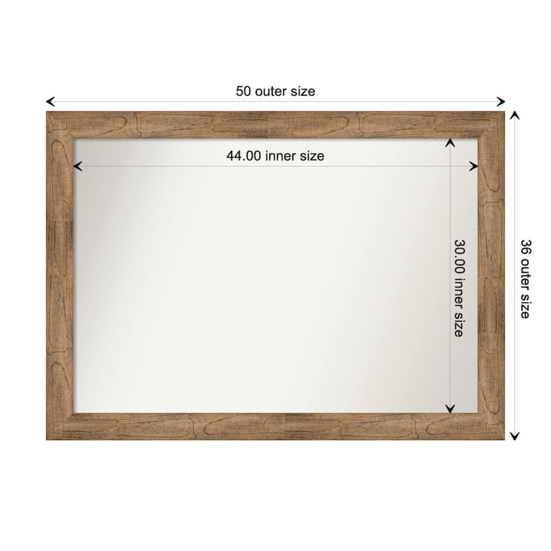 Owl Brown Framed Non-Beveled Custom Wall Mirror, Bathroom Vanity Mirror - Outer Size: 49.5 x 35.5