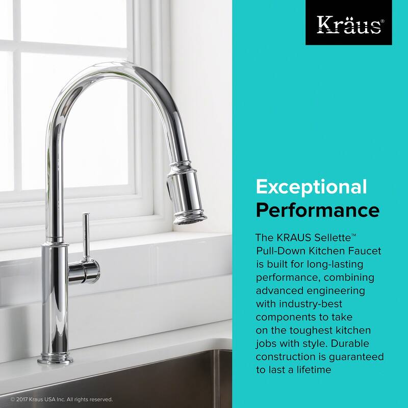 Kraus Sellette Pull-Down Spray Kitchen Faucet with Reach Technology