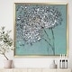 preview thumbnail 1 of 10, Designart 'Teal Blossoming Dandelion' Modern & Contemporary Framed Art Print 16 in. wide x 16 in. high - Gold