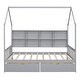 preview thumbnail 16 of 22, Full Size Wooden House Bed with Roof, Storage Drawers, and Shelf, Kids Play Bed
