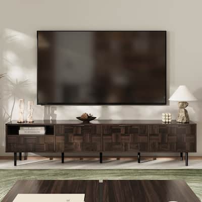 78 " Mid Century Modern TV Stand for 65+ Inch TVs, TV Console with Storage Cabinets, Entertainment Center Storage