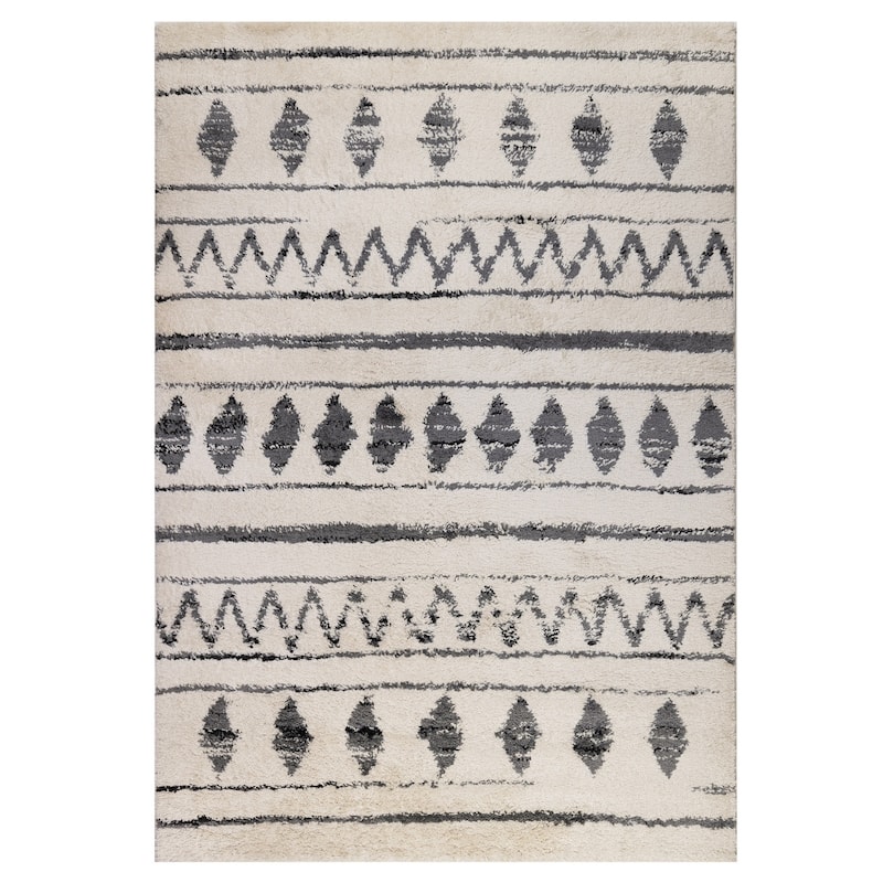 Geometric Stain Resistant Soft Area Rug