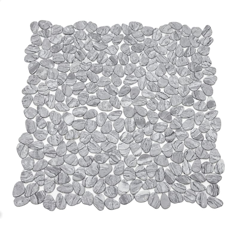 The Tile Life Recycled Cenote Pebble 13x13 Smoke Glass Floor & Wall Tile