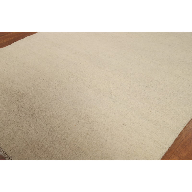 Modern Gabbeh Oriental Foyer Rug Hand-Knotted Wool Carpet - 3'4"x 5'0"