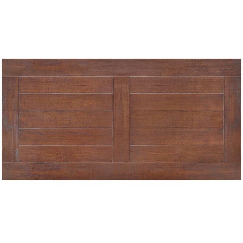 47.24" Farmhouse Coffee Table with Storage Shelf - Rustic Plank Top & Square Baluster Legs for Living Room