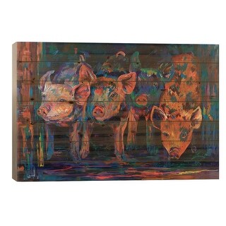 Four Little Pigs Print On Wood by Lindsey Dahl - Multi-Color - Bed Bath ...