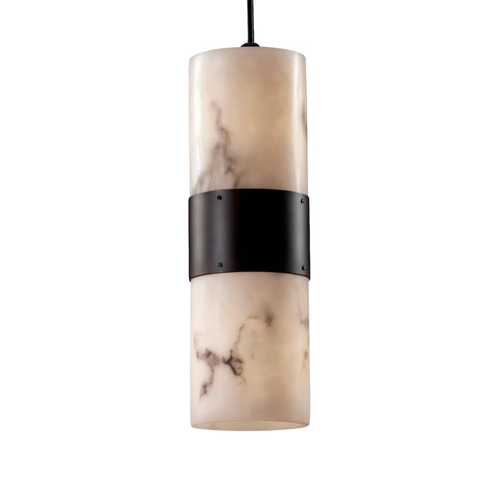 Justice Design LumenAria Dakota Matte Black 2-up and downlight Pendant