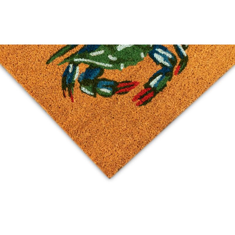 Liora Manne Natura No Crabs Allowed Outdoor Mat Natural 18"X30"