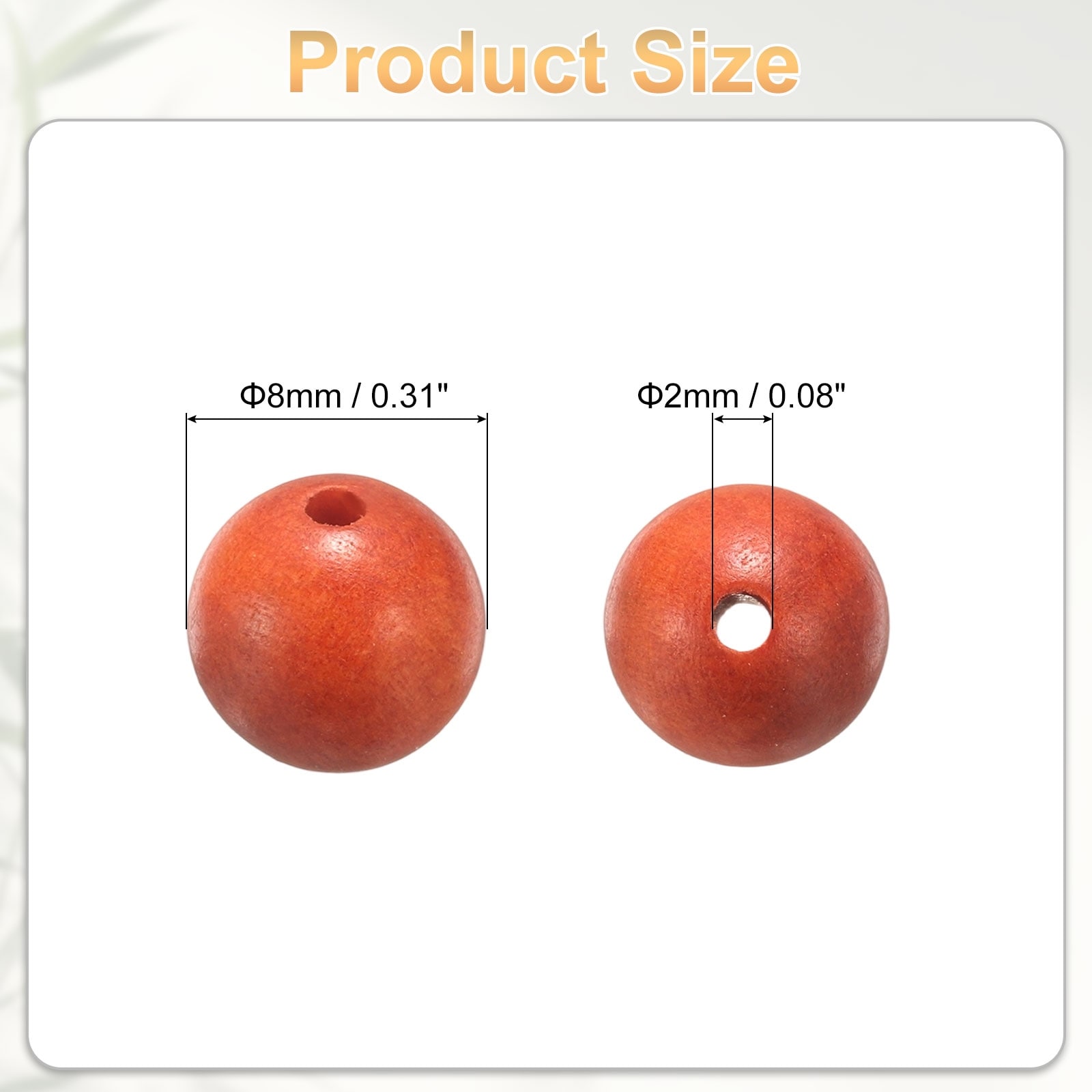 Round Polished Wooden Loose Beads for Craft