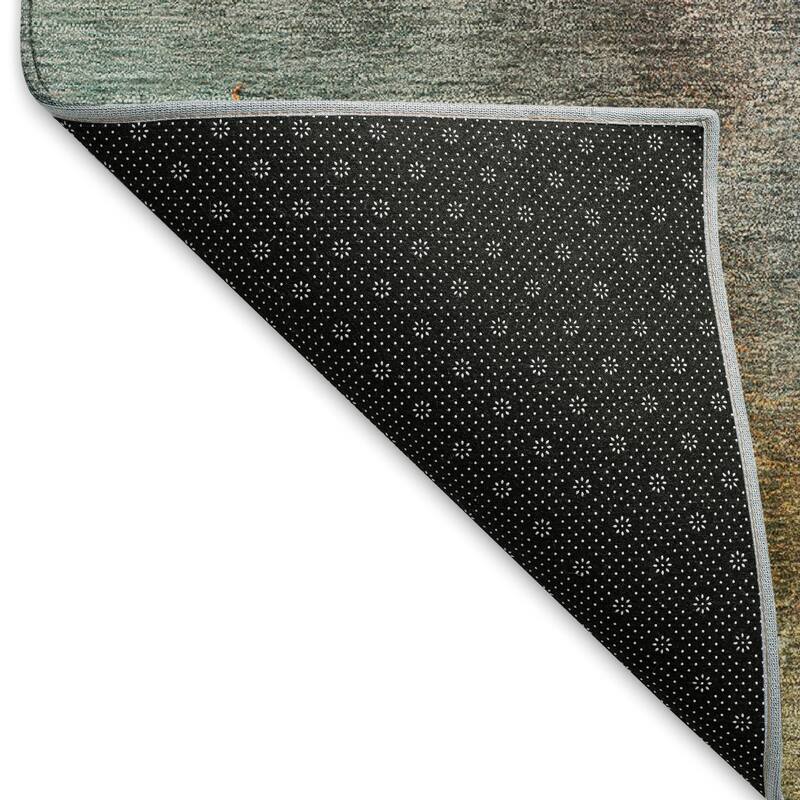 Machine Washable Indoor/ Outdoor Abstract Watercolor Chantille Rug