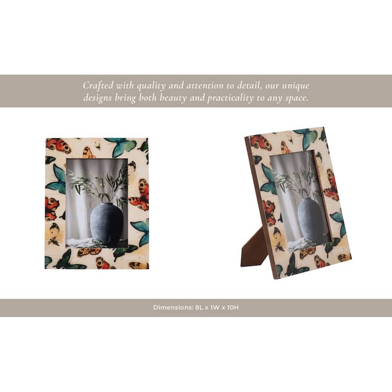 Sagebrook Home Wood and Resin Picture Frame - Decorative Polyresin MDF Design