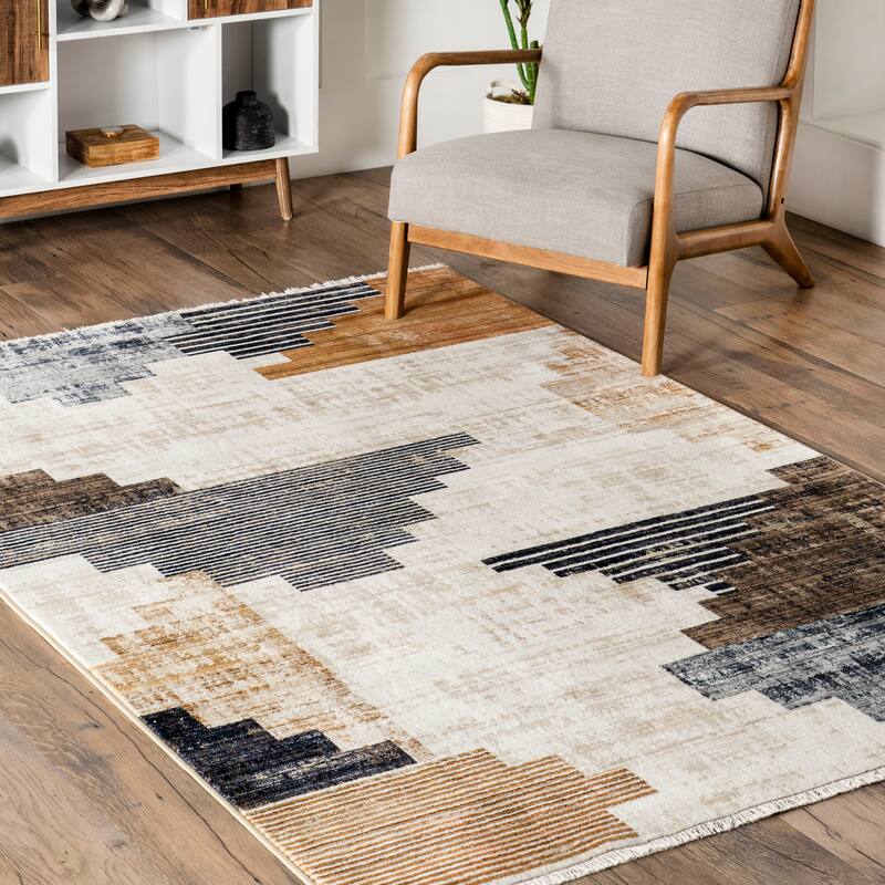 Nuloom Vickie Abstract Fringe Area Rug