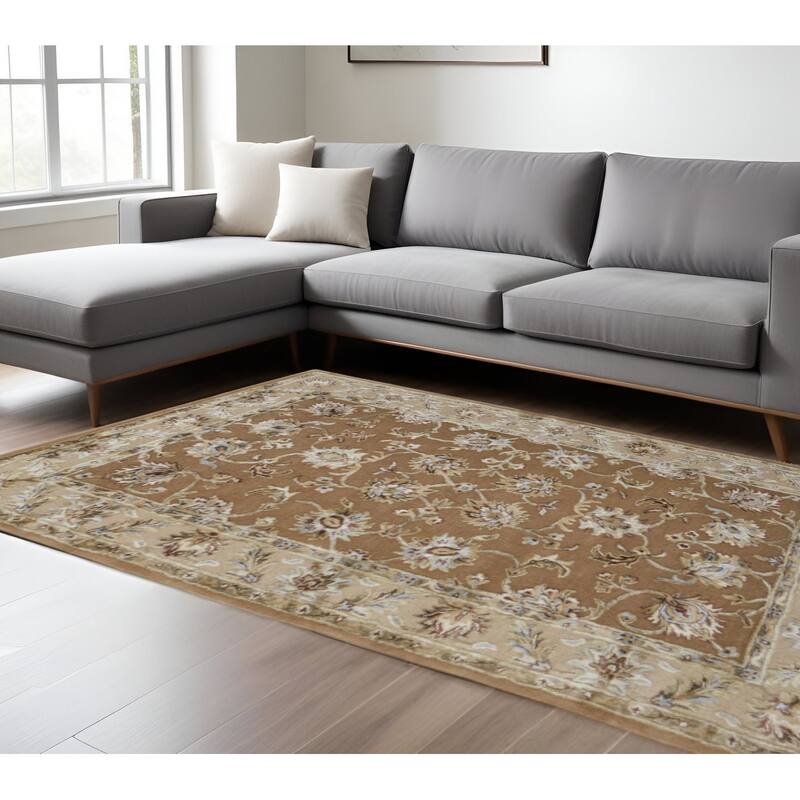 HomeRoots Floral Bohemian Rectangle Area Rug - 120.00 in. x 96.00 in.  x 0.60 in.
