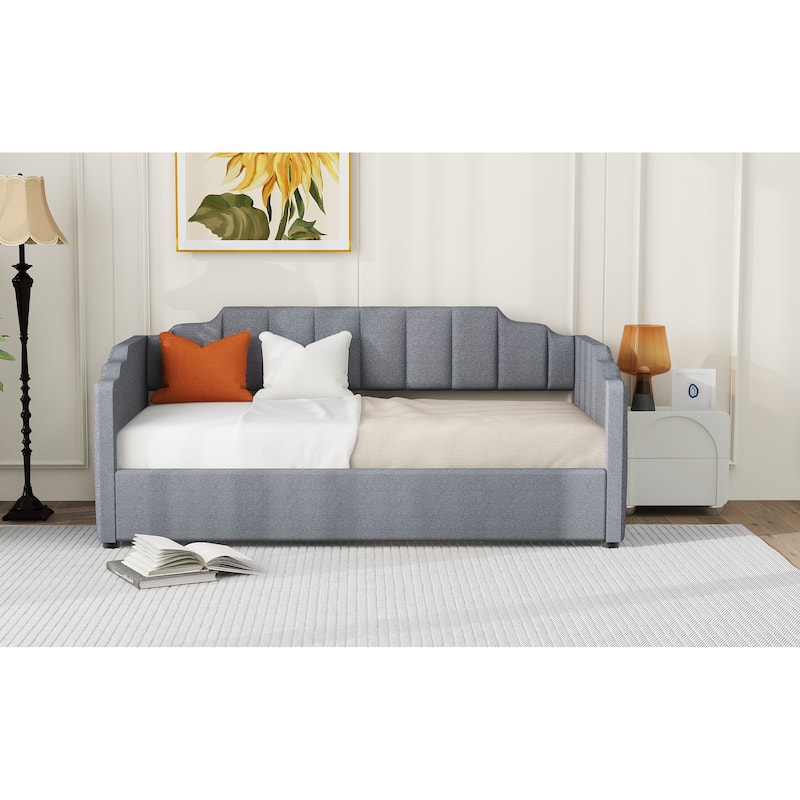 Modern Twin Size Upholstered Daybed with Underneath Storage for Bedroom