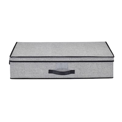 Simplify Under-the-bed Black and Grey Storage Box - L28x W16x H6