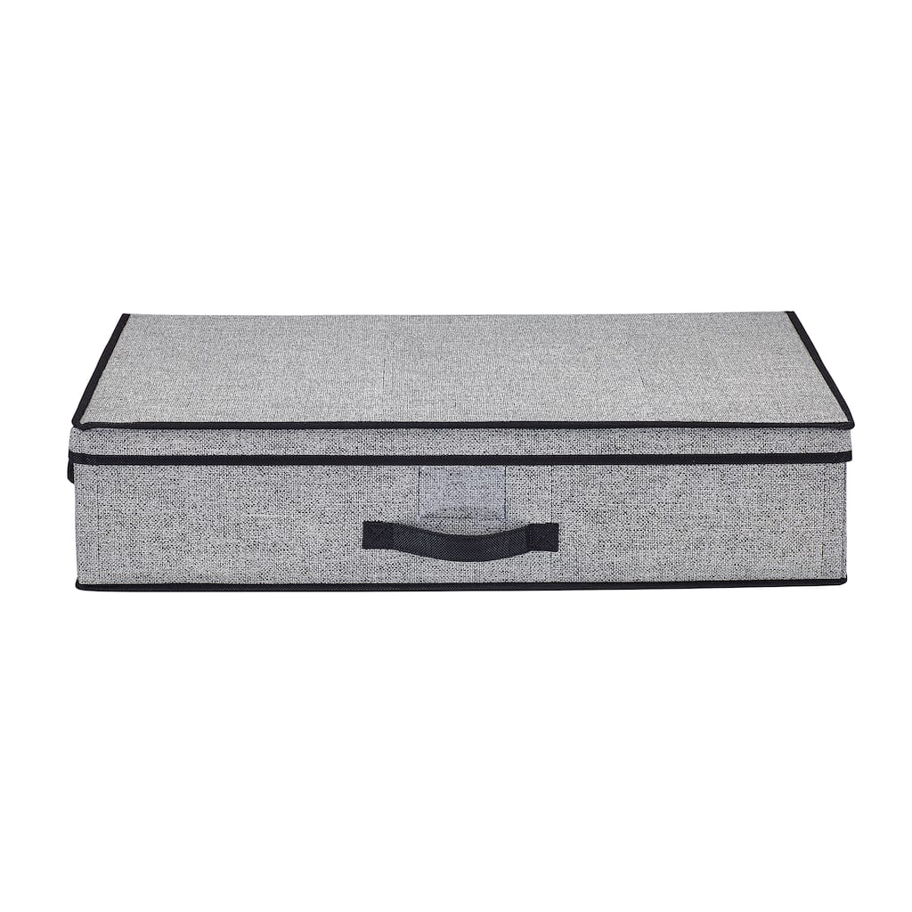 Simplify Under-the-bed Black and Grey Storage Box - L28x W16x H6