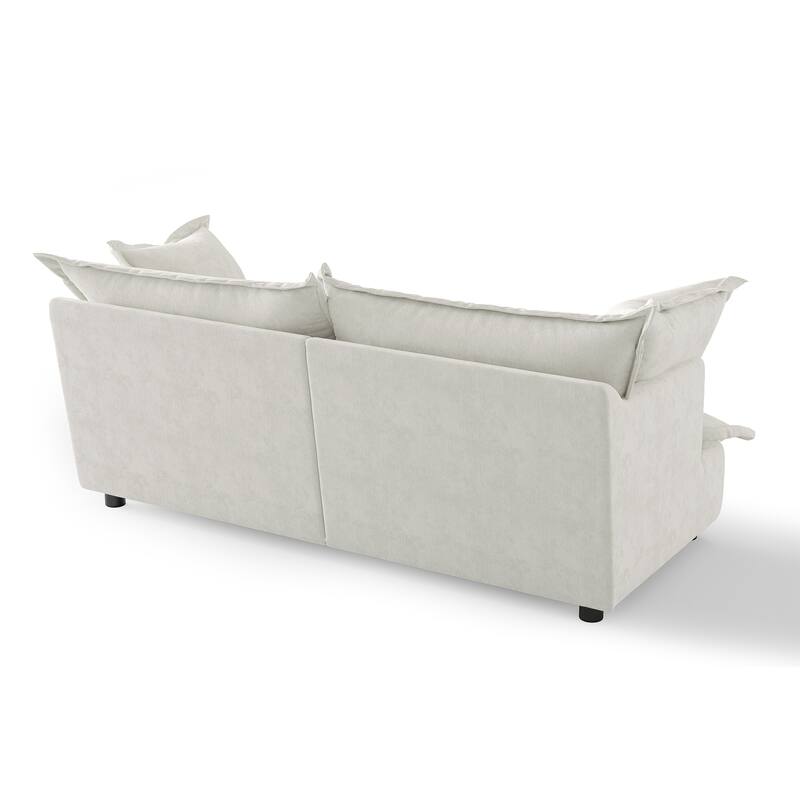 80"W Upholstered Chenille Comfy Cloud Couch Modular Sectional Sofa