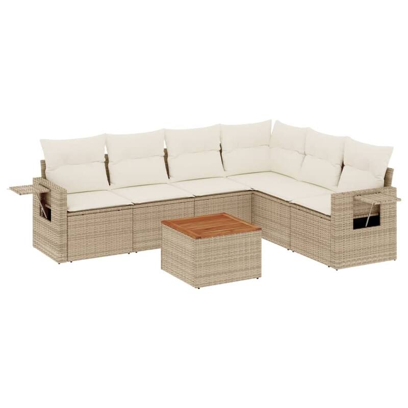 vidaXL Garden Sofa Set PE rattan Large Adjustable Armrests
