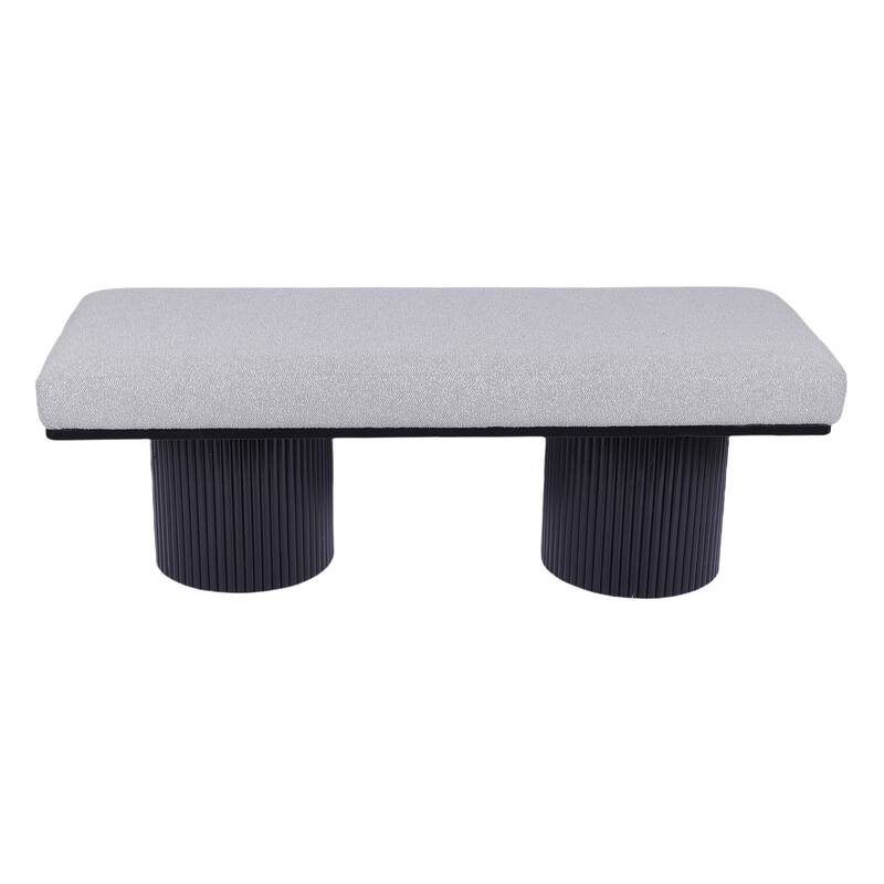 Two-Color Upholstered Bench with Round Legs for Bedroom, Living Room
