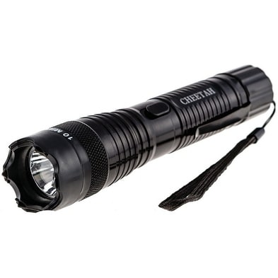 Cheetah 10 Million Volt Flashlight Stun Gun Black: 380 Lumen