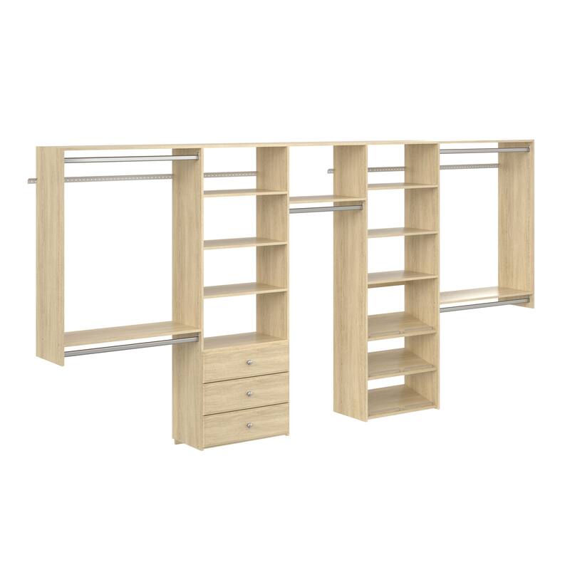 Easy Track 12 Ft. W. Classic Laminate Closet Kit - Honey Blonde