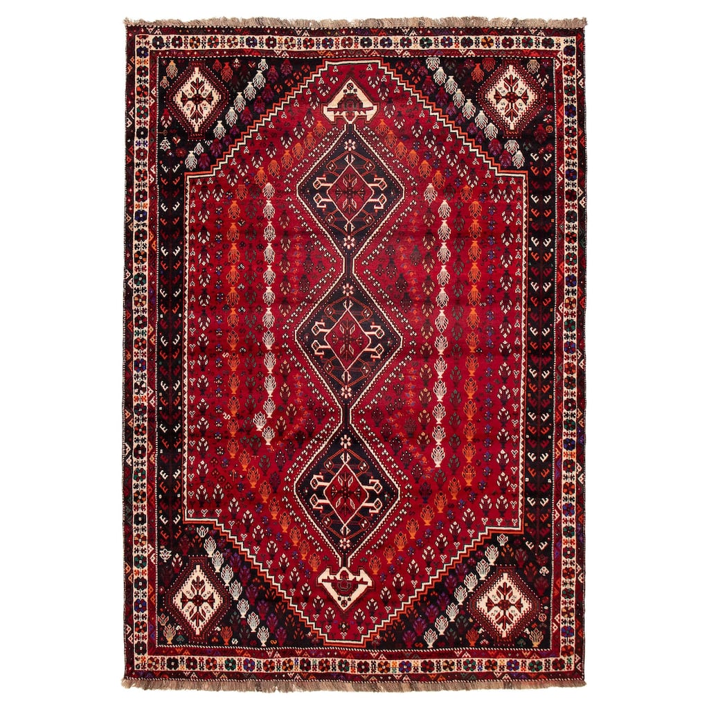 ECARPETGALLERY Hand-knotted Melis Red Wool Rug - 7'9 x 10'11