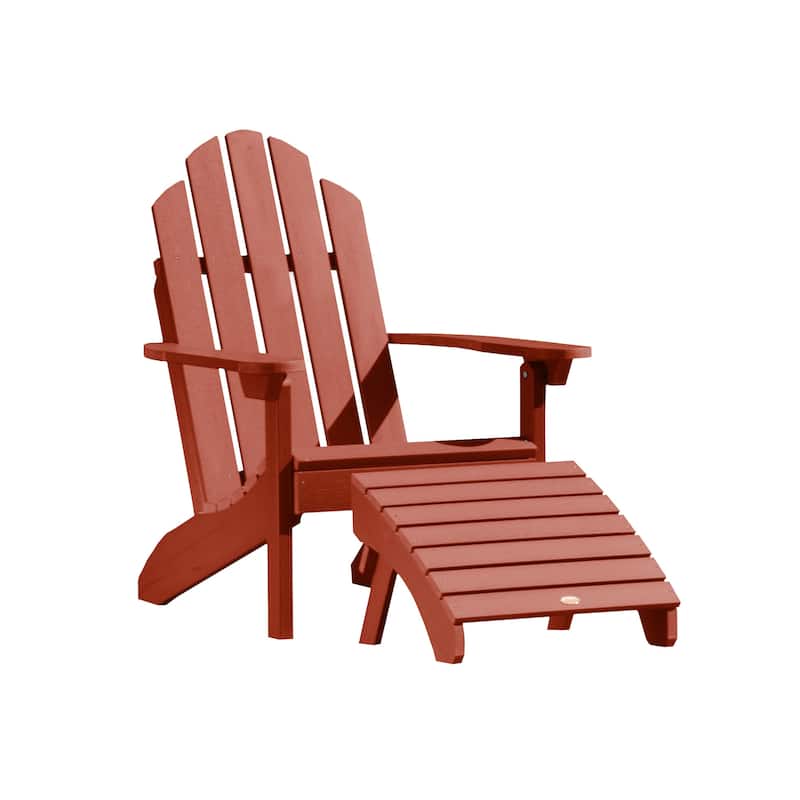 Outdoor Chair and Ottoman Set - Rustic Red