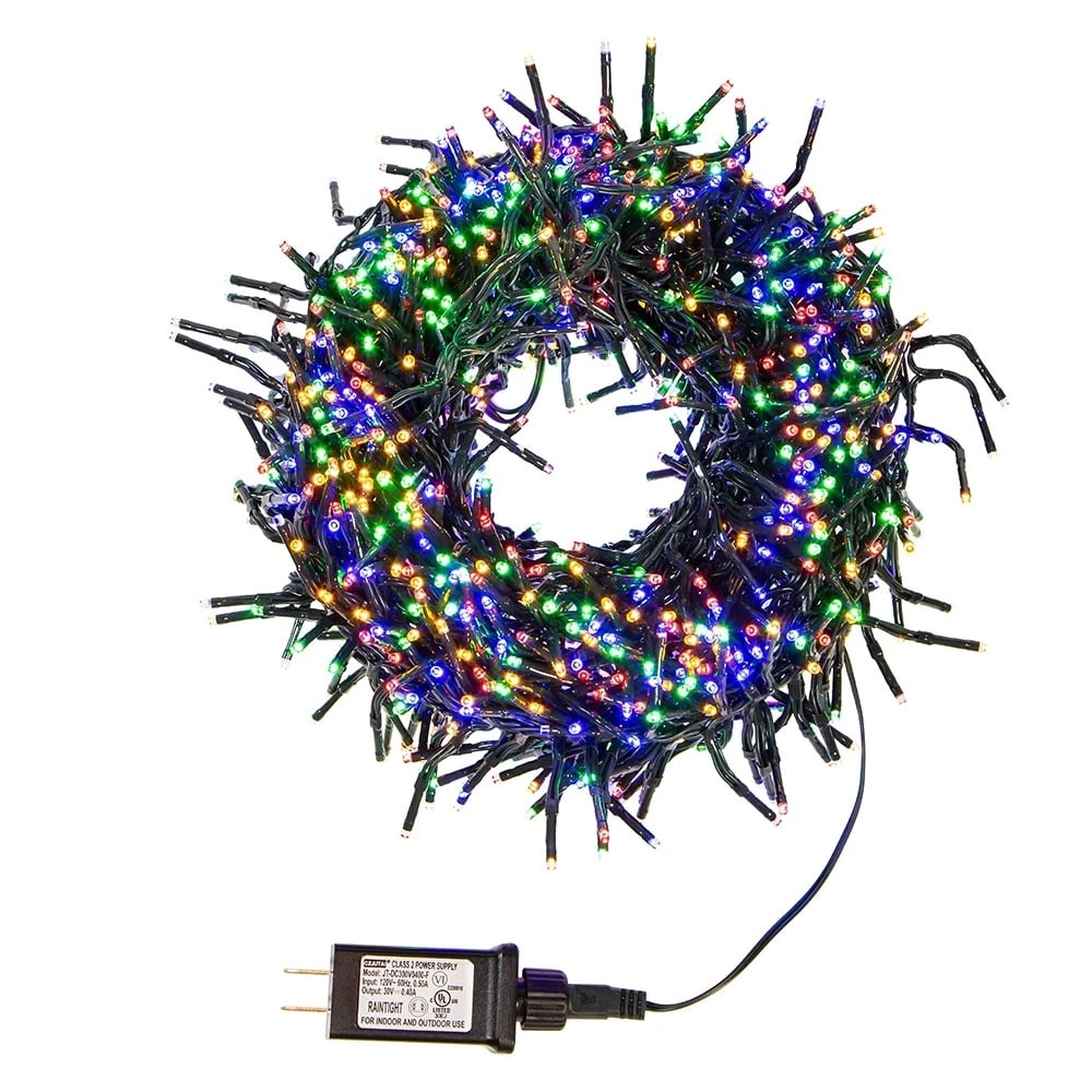 1000-Count Multicolor LED Cluster Christmas Lights...