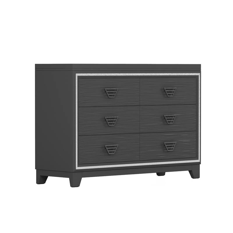 Storage Cabinet with 6 Drawers and Metal Handle
