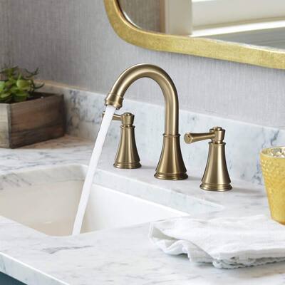 Solid Brass Widespread 2-Handles Bathroom Faucet