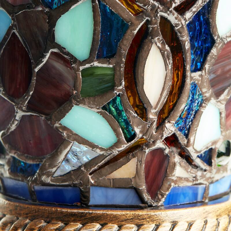 Gracewood Hollow Lachmet Multicolored Stained Glass Table Lamp (27.5 in.) - 17"L x 17"W x 27.5"H