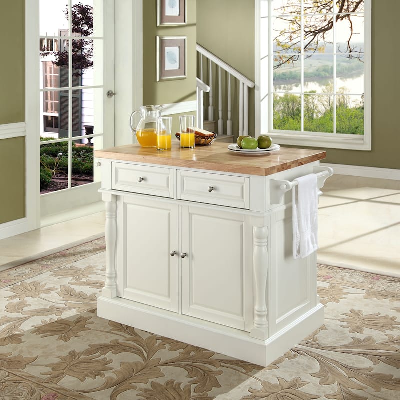 Crosley Oxford Butcher Block Kitchen Island - 47.75 "W x 23 "D x 35.75 "H