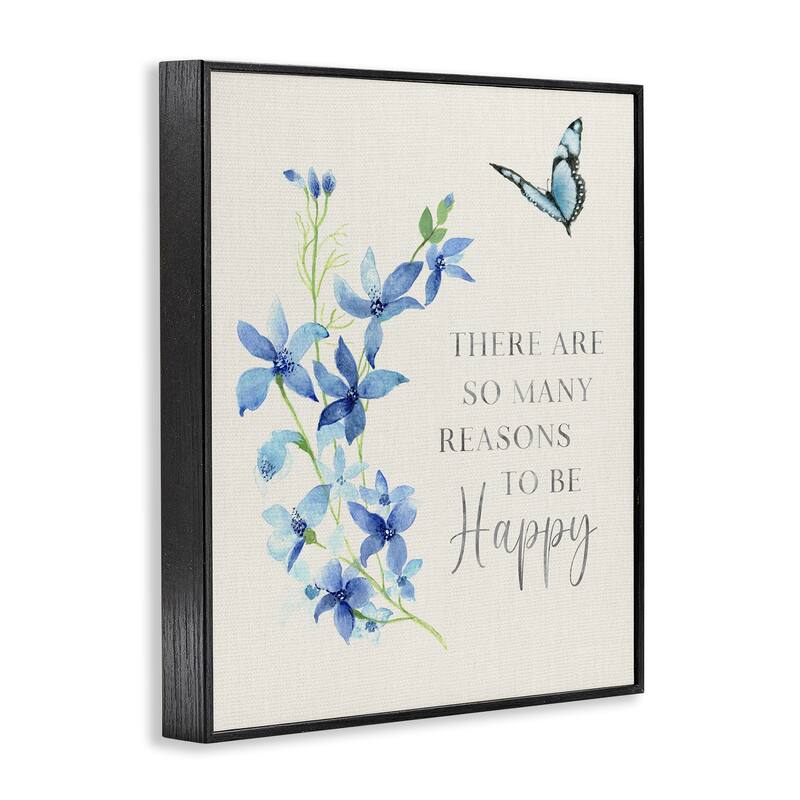Stupell Reasons To Be Happy Floral Framed Giclee Art Design By Janet Tava
