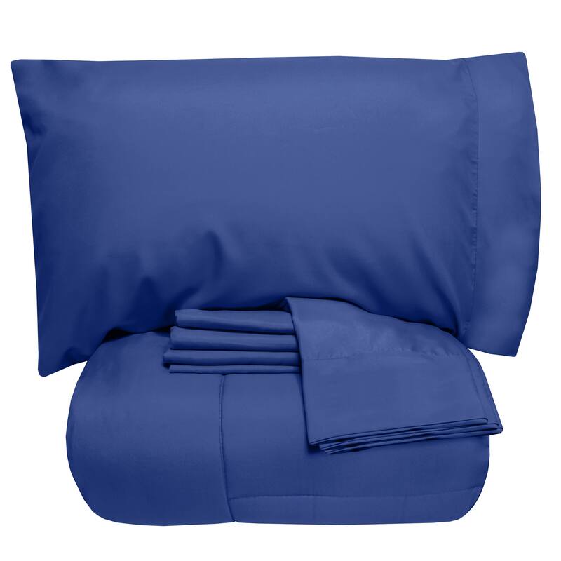 Sweet Home Collection Luxury Solid Bed-In-a-Bag with Sheet Set