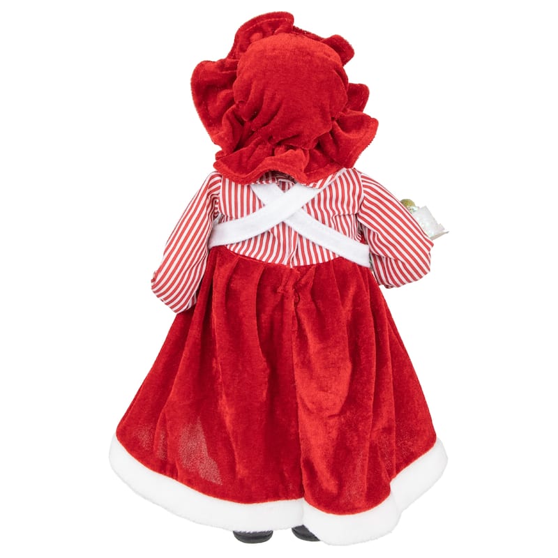 16" Chef Mrs Claus with Cake and Gingerbread Man Christmas Figure