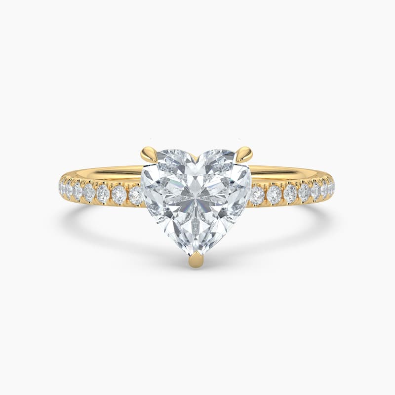 Auriya 14k Gold Heart Lab Grown Unique Loop Diamond Halo Engagement Ring 1.00 to 5.00 ct. tw. (F-G, VS) - 4.5 - 2.00 carats - Yellow