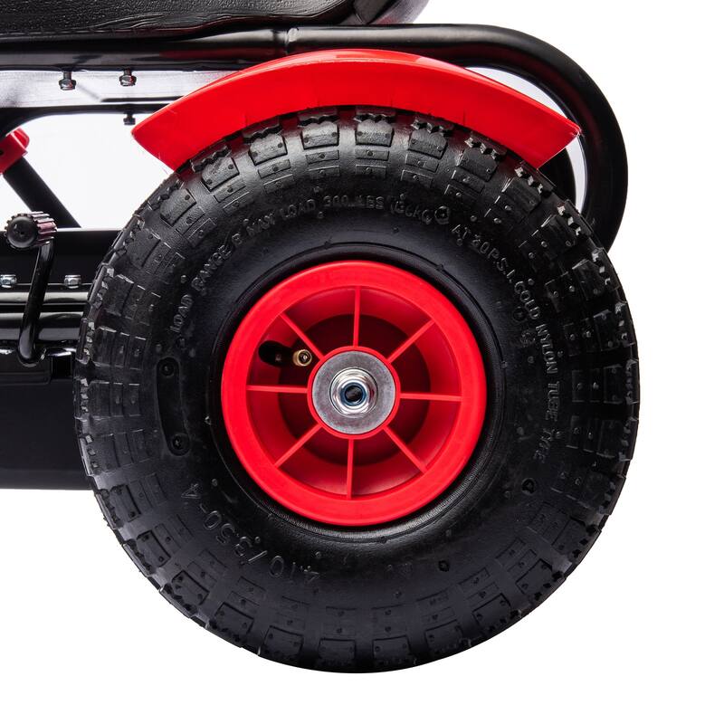 Adjustable Pedal Go Kart for Kids, 3-Wheel Pedal Car with Handbrake, Reverse Drive & Shock-Absorbing Rubber Tires, Ages 5-12