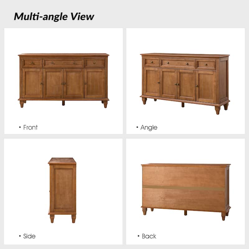 Ottfried Traditional 58'' Wide Sideboard with 3 Drawers and 4 Doors by HULALA HOME