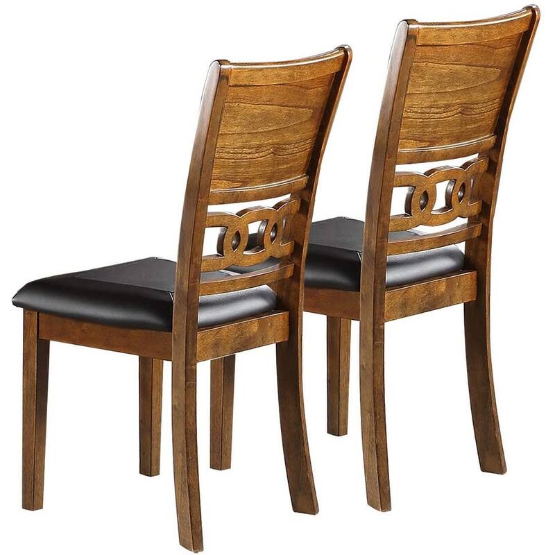 5 Piece Round Dining Table Set, Kitchen Dining Room Furniture Set with Dining Table and 4 Upholstered Side Chairs