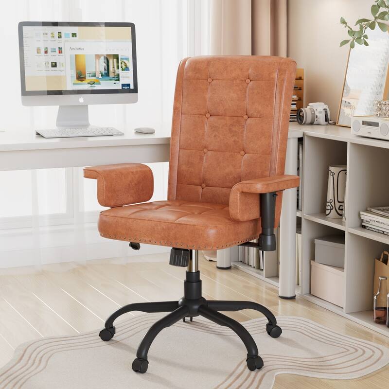 Javlergo Adjustable Home Office Desk Chair, Desk Chair Executive Office Chair Computer Chair Ergonomic Mid Back with 360° Swivel