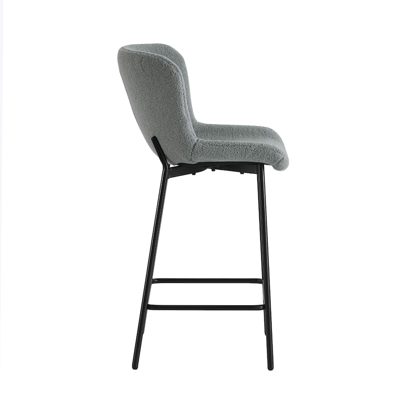 Porthos Home Miro Fabric Counter Height Bar Stools with Steel Legs, Set of 2