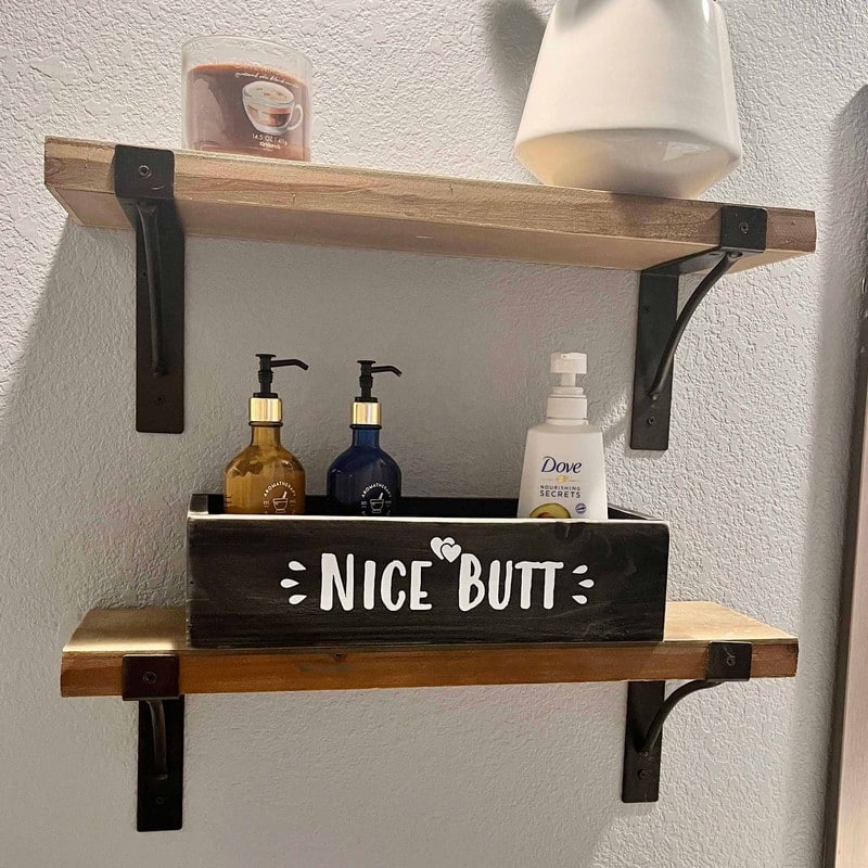 Hello Sweet Cheeks Wood Toilet Paper Holder, Farmhouse