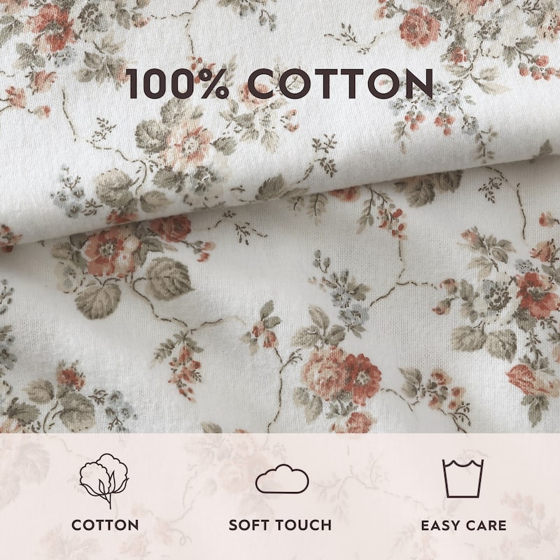 Laura Ashley Printed Cotton Flannel Sheet Set