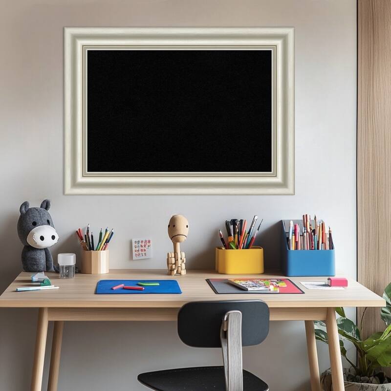 Sophia Silver Framed Cork Board - Bulletin Board, Organization Board, Pin Board